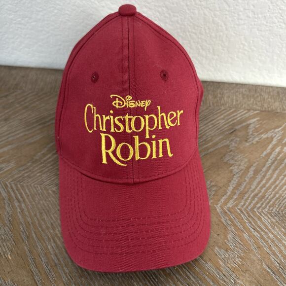 Disney Christopher Robin Movie Promo Hat Red 2018 Film Adjustable Baseball Cap - Picture 1 of 8